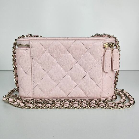 Chanel Caviar Leather Vanity with Chain 25S Crossbody Bag Light Pink - Picture 3 of 12
